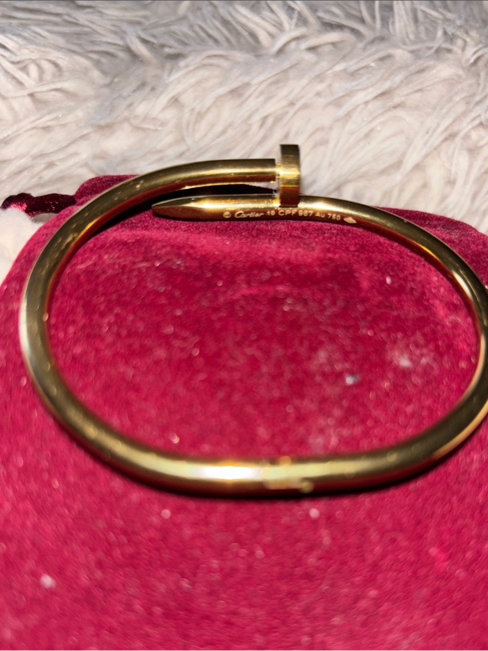Designer Inspired Gold Tone Nail Bracelet Bangle - Picture 4 of 4